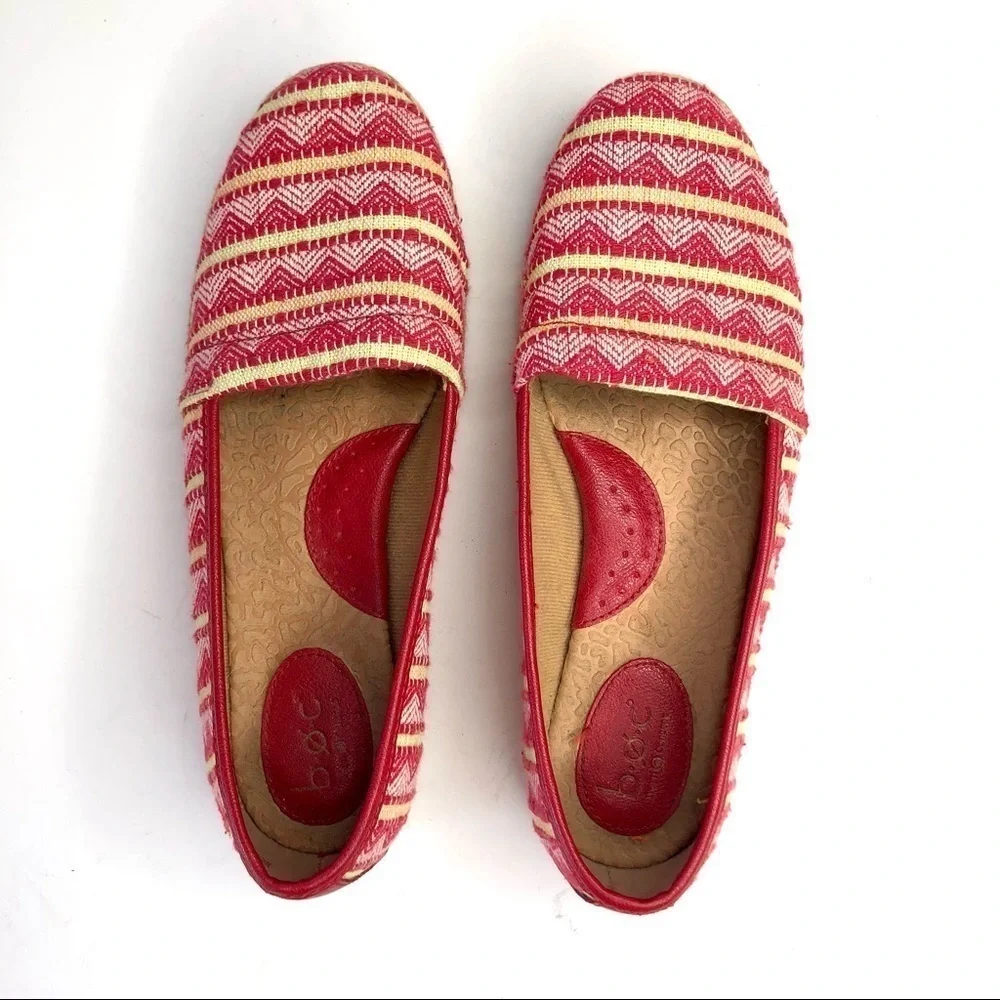 boc red geometric fabric espadrilles loafers 8